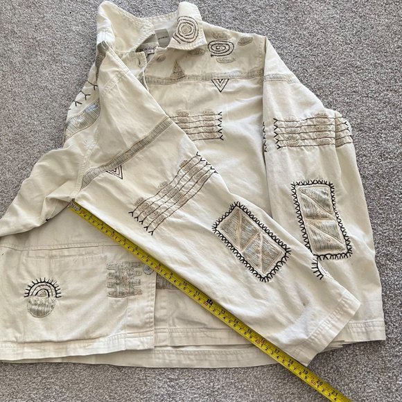 Vintage Brownstone Studio Unique Embroidered Boho Cottage Top w Oyster Buttons - Picture 11 of 13